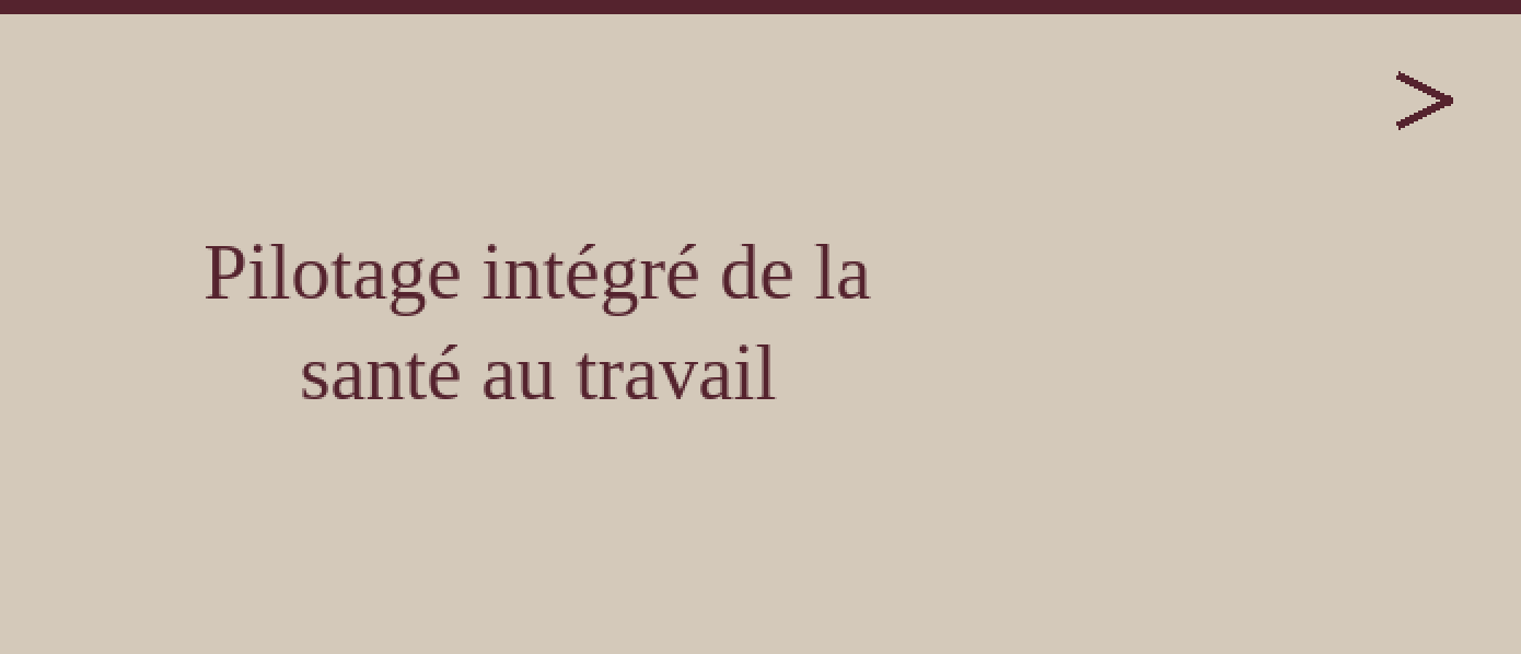 Pilotage intégré de la santé au travail